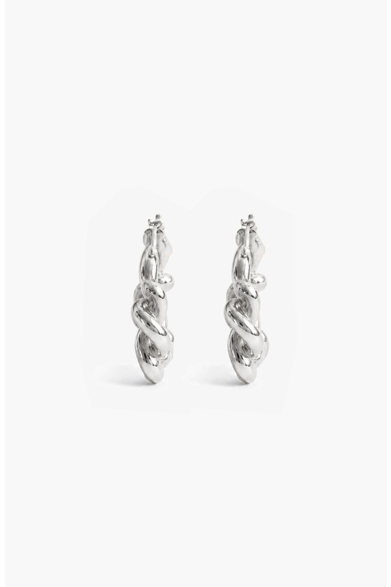 Knotted Maxi Hoops In Silver, Alternate, color, Silver