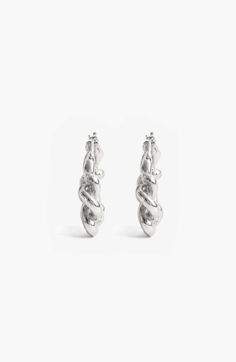 YOJ Knotted Maxi Hoops In Silver, Alternate, color, Silver