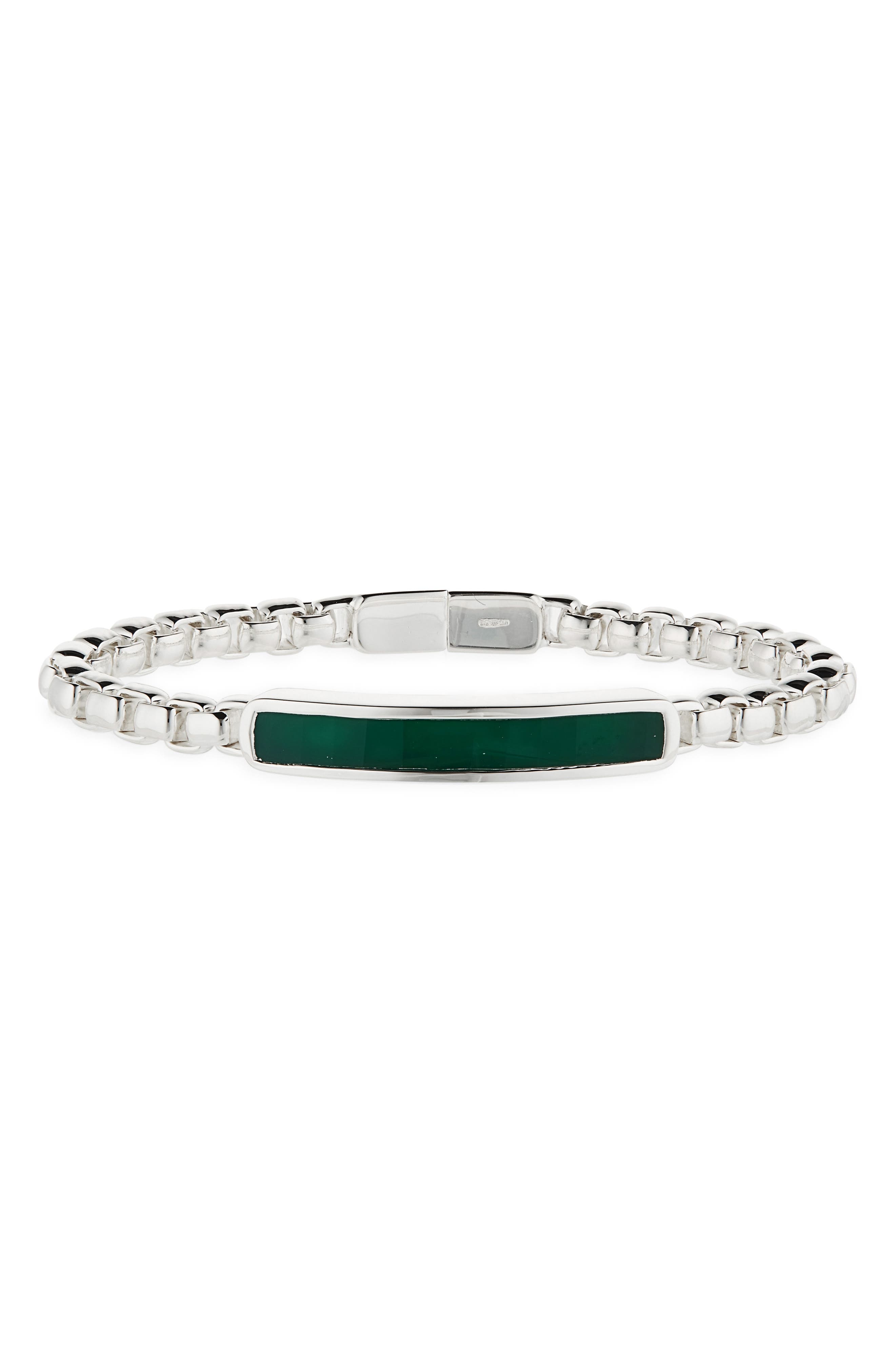 Monica Vinader Men's Baja Green Onyx Bracelet
