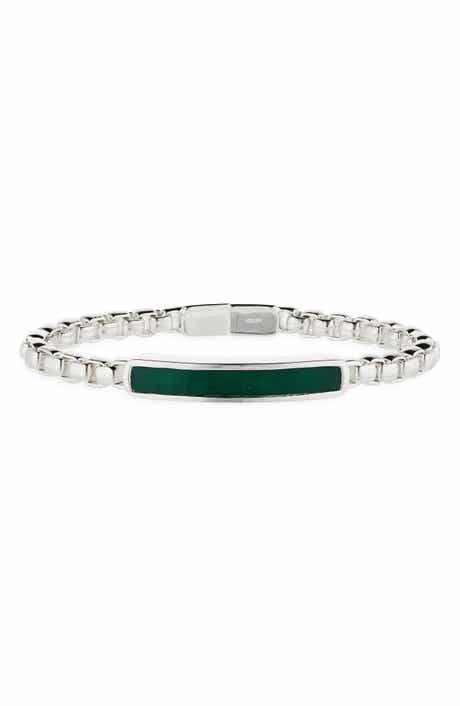 Monica Vinader Men's Baja Green Onyx Bracelet