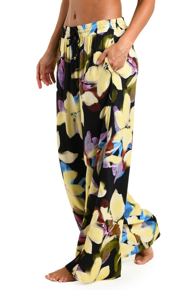 Afterglow Wide Leg Cover-Up Pants, Alternate, color, BLACK MULTI