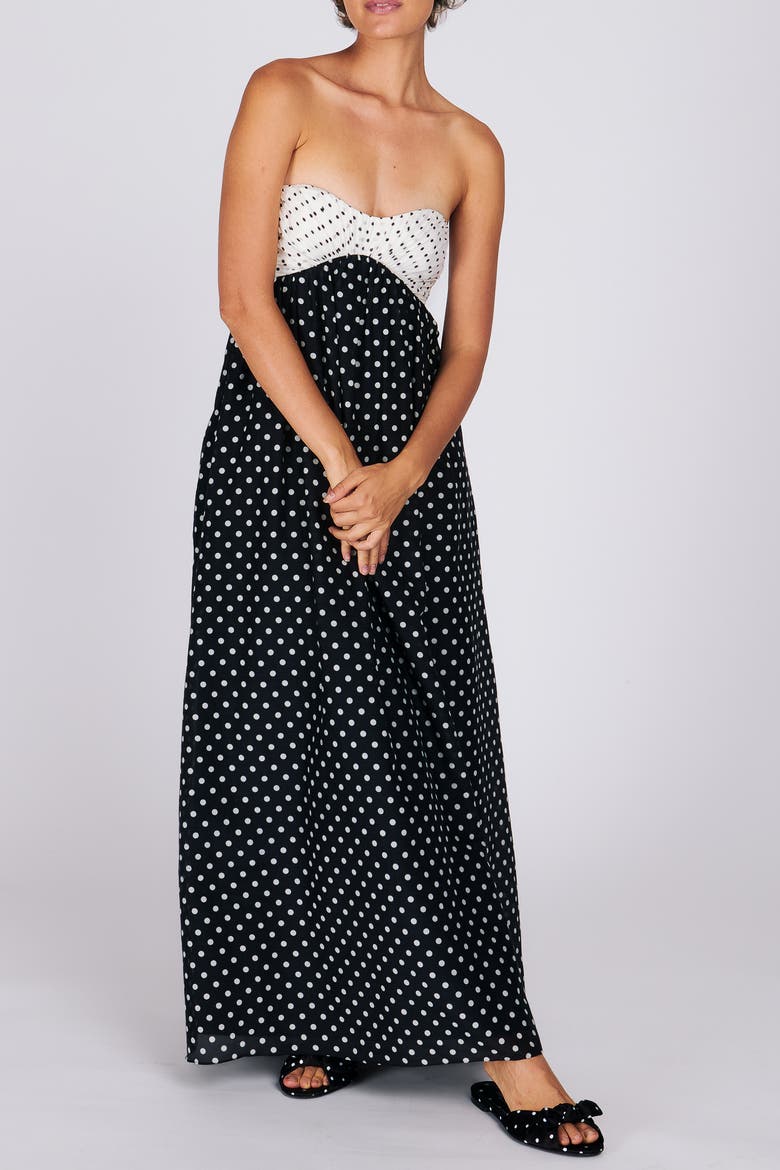 Jaclyn Maxi Dress, Alternate, color, Black & White Polka Dot