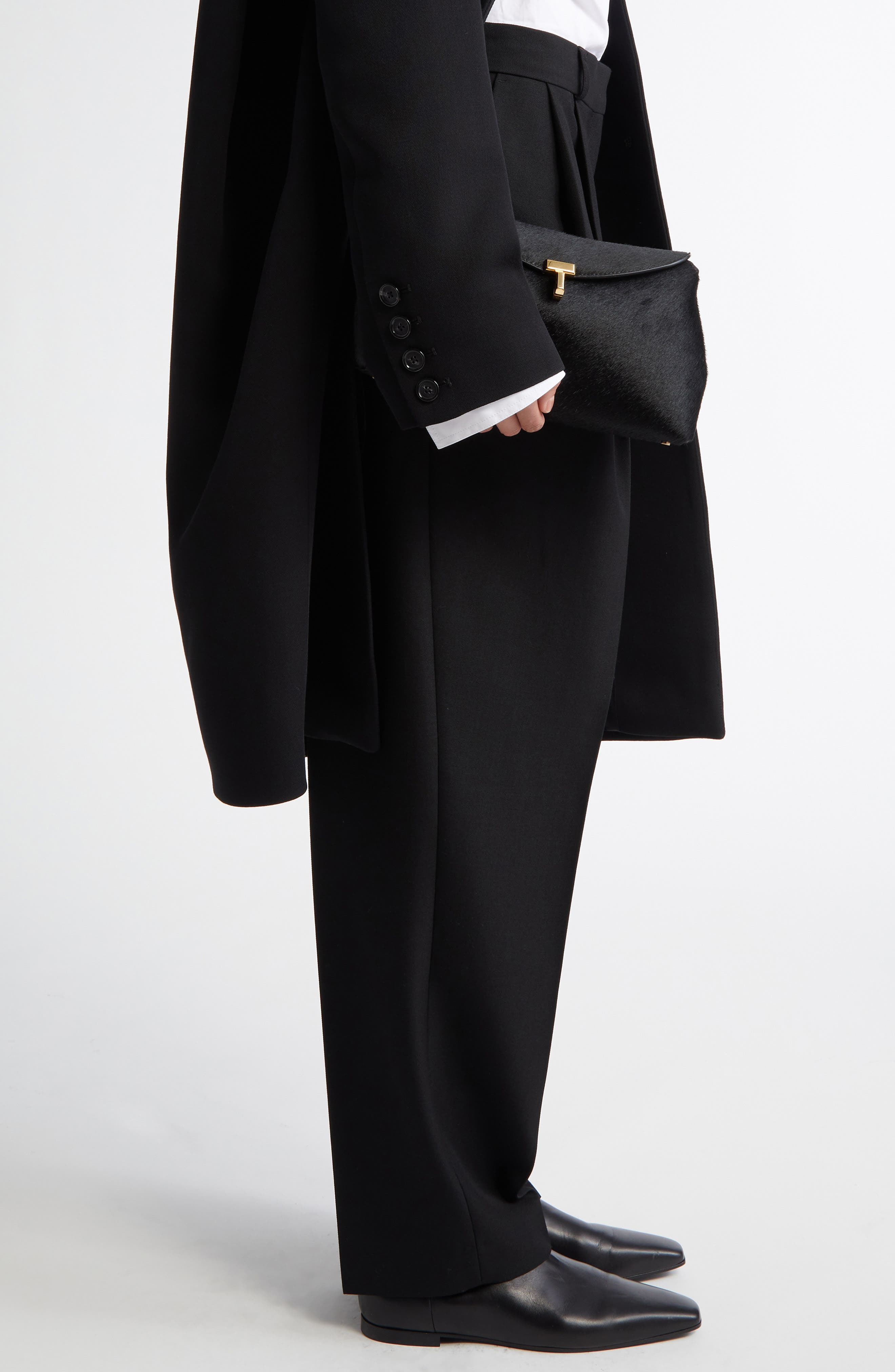 TOTEME T-Lock Genuine Calf Hair Clutch, Alternate, color, 