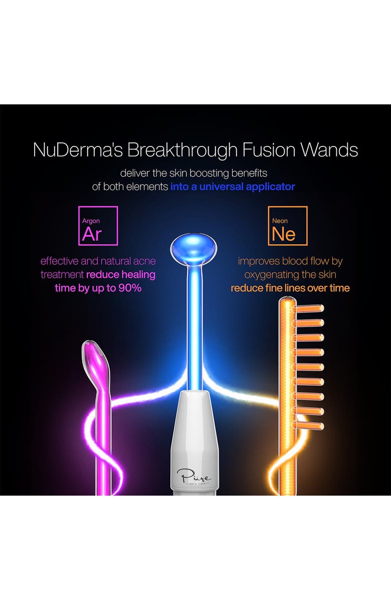 PURE DAILY CARE NuDerma Clinical Skin Therapy Wand - Portable Handheld High Frequency Skin Therapy Machine with 6 Fusion Neon & Argon Wands, Alternate, color, 