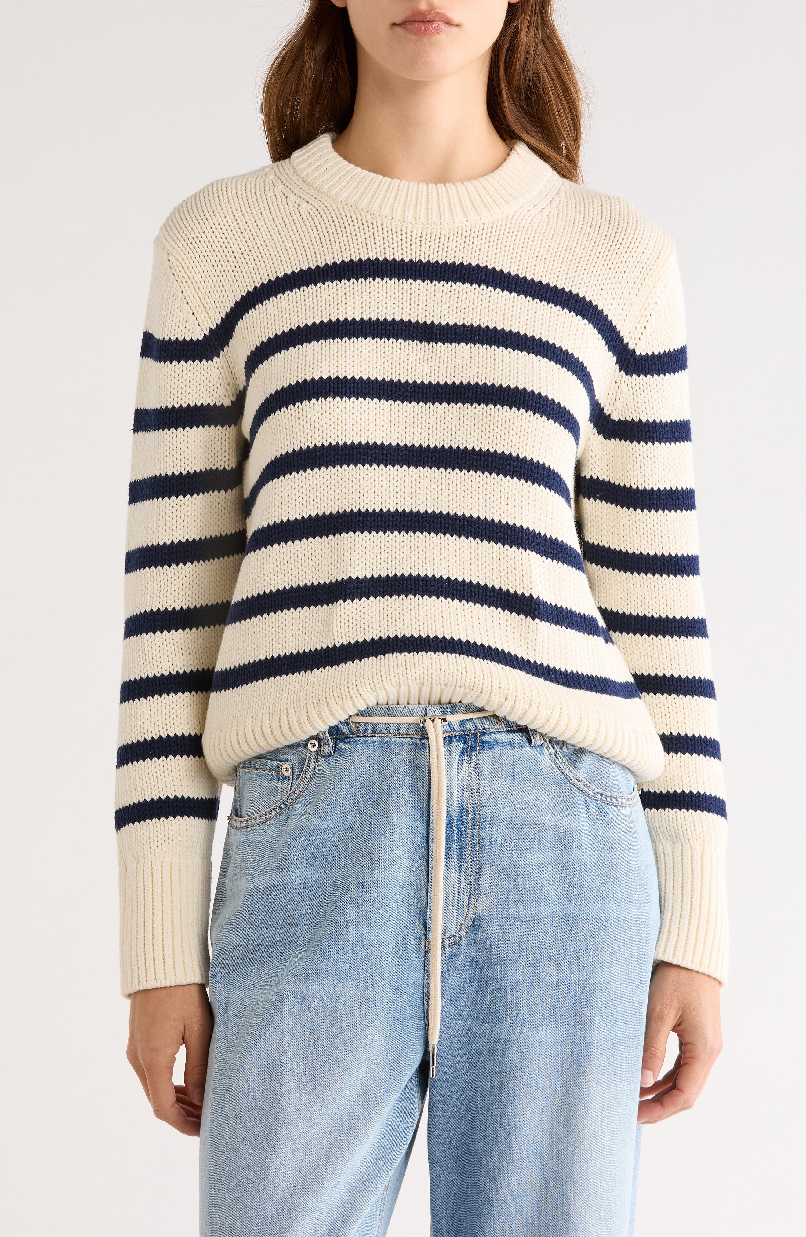 selected IVORY NAVY STRIPE