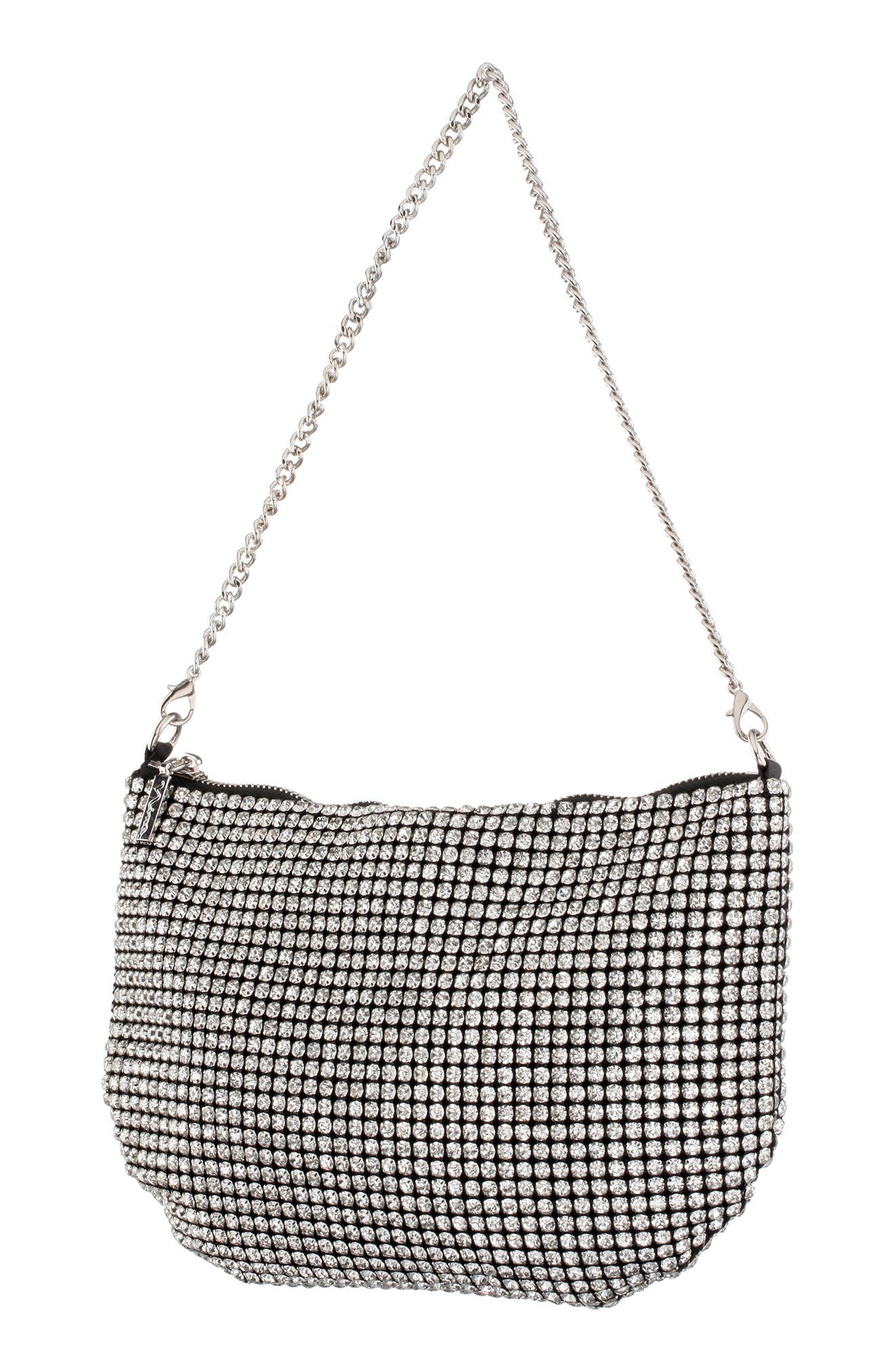 Nina Large Crystal Baguette Bag, Alternate, color, 