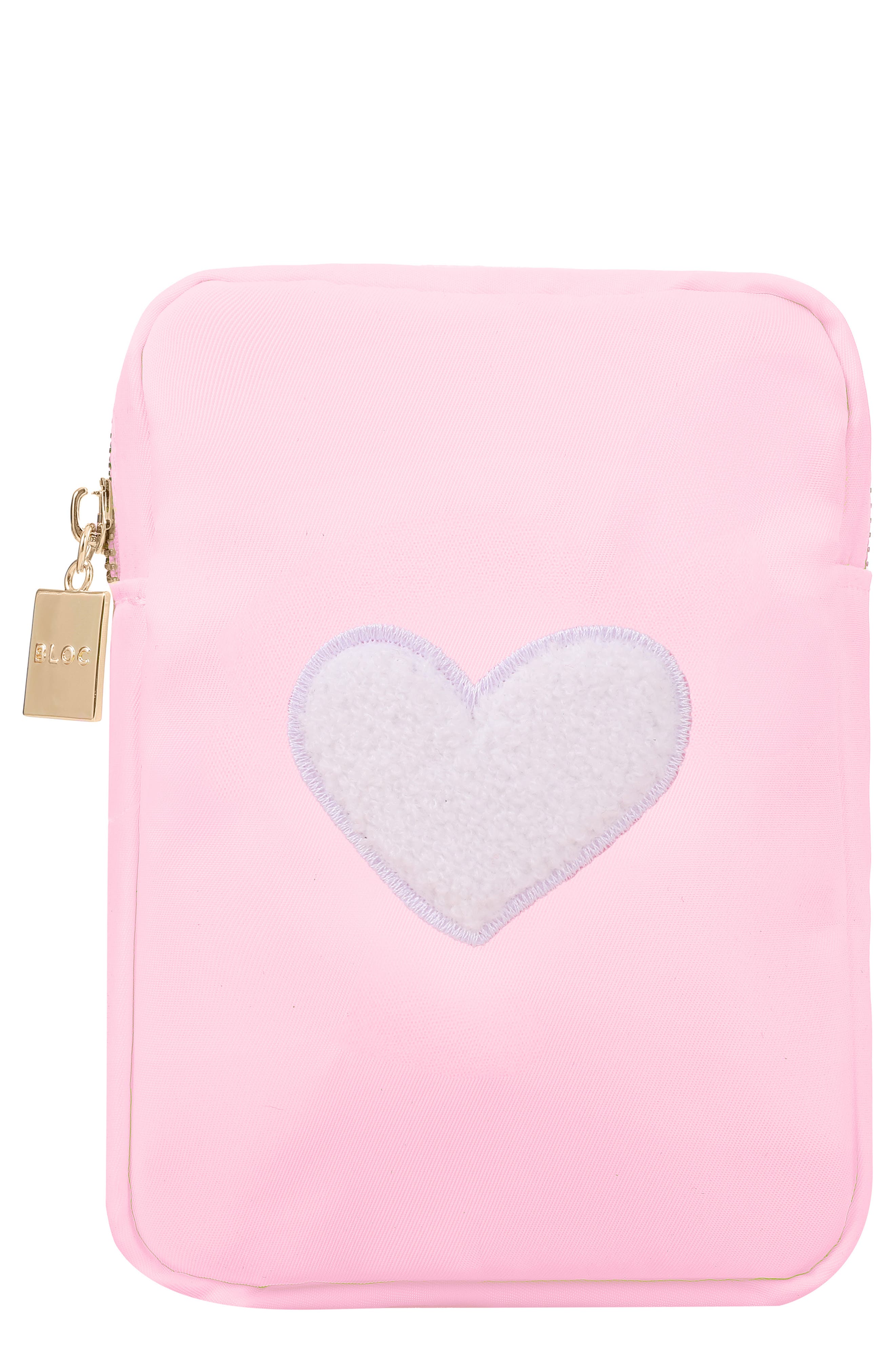 Bloc Bags Mini Heart Cosmetics Bag in Baby Pink 