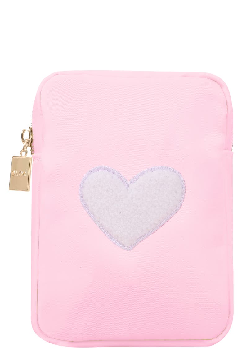 Mini Heart Cosmetics Bag, Main, color, BABY PINK