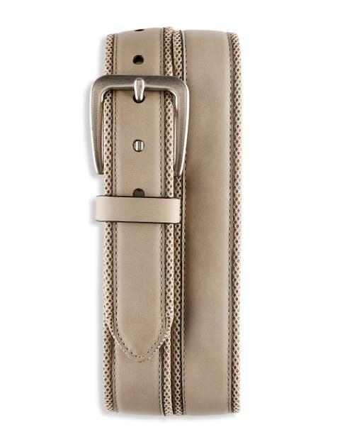 Leather Mesh-Lined Belt
