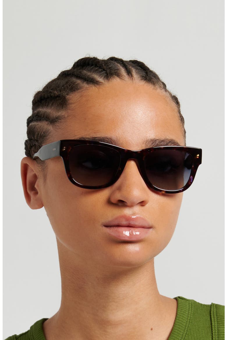 50mm Gradient Square Sunglasses, Alternate, color, LILAC HAVANA/ DARK GREY SF