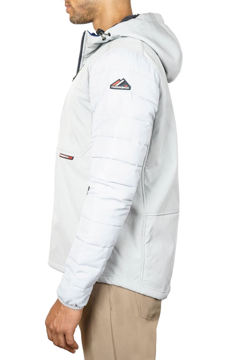 HAWKE & CO Softshell Bonded Faux Shearling Lined Zip Hoodie, Alternate, color, Highrise