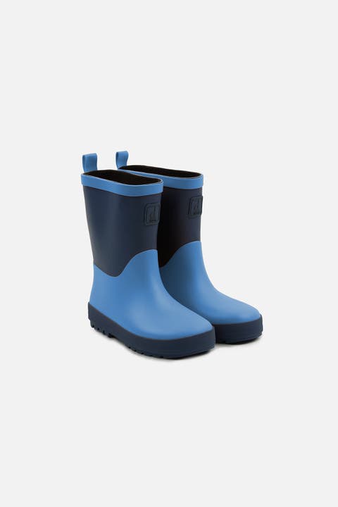 Rain Two-Tone Treaded Sole Pull-On Boots
