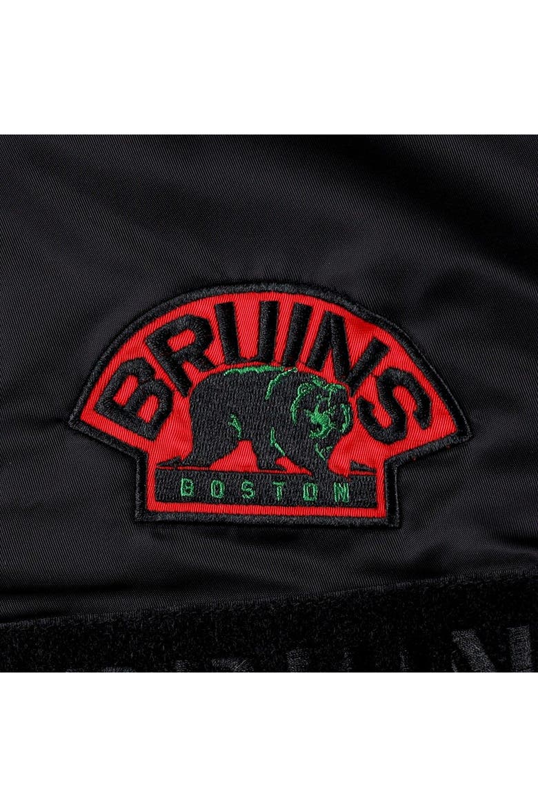 Men's Starter x Ty Mopkins Black Boston Bruins Black History Month Varsity Full-Zip Jacket, Alternate, color, Black