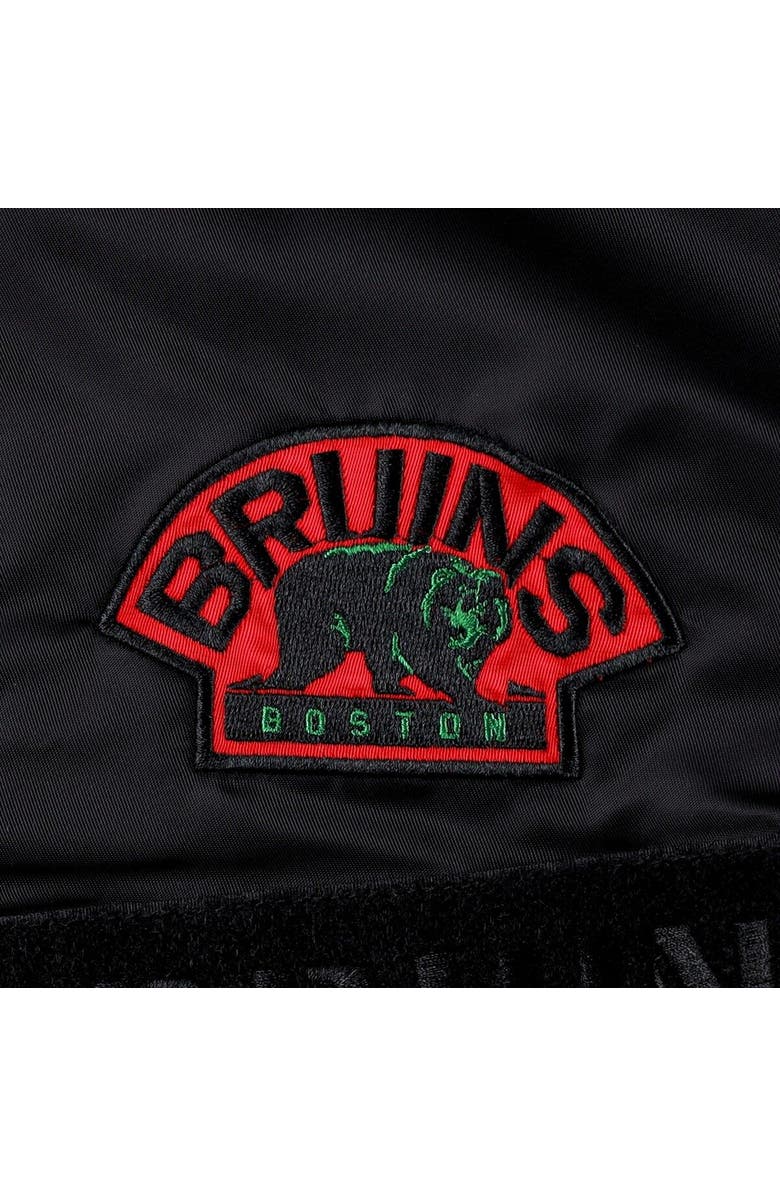 STARTER Men's Starter x Ty Mopkins Black Boston Bruins Black History Month Varsity Full-Zip Jacket, Alternate, color, Black