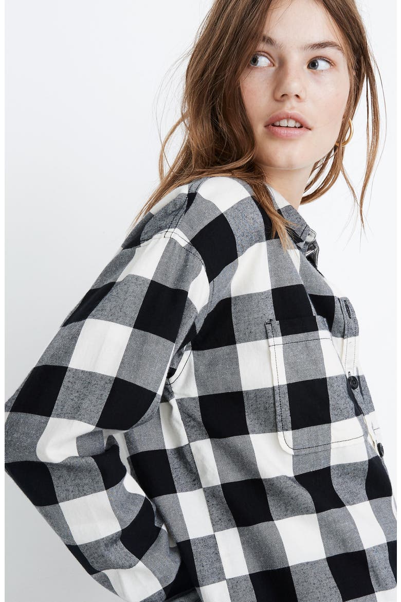 Buffalo Check Flannel Shirt Jacket, Alternate, color, BIG TRIPLE TRUE BLACK