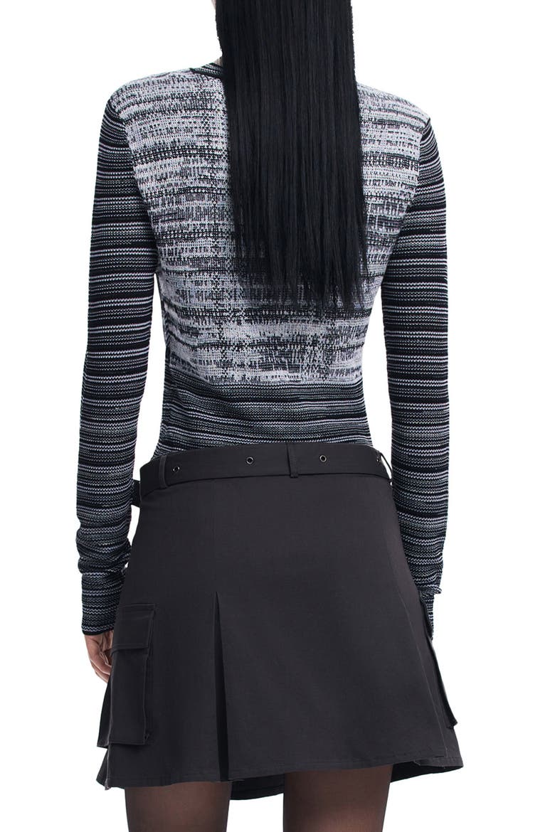 Chan Plaid Knit Top, Alternate, color, BLACK