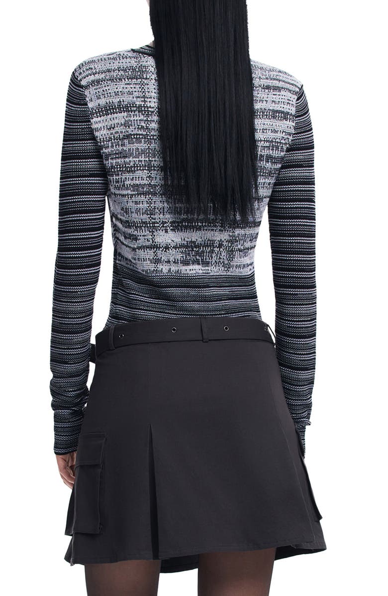 Desigual Chan Plaid Knit Top, Alternate, color, 