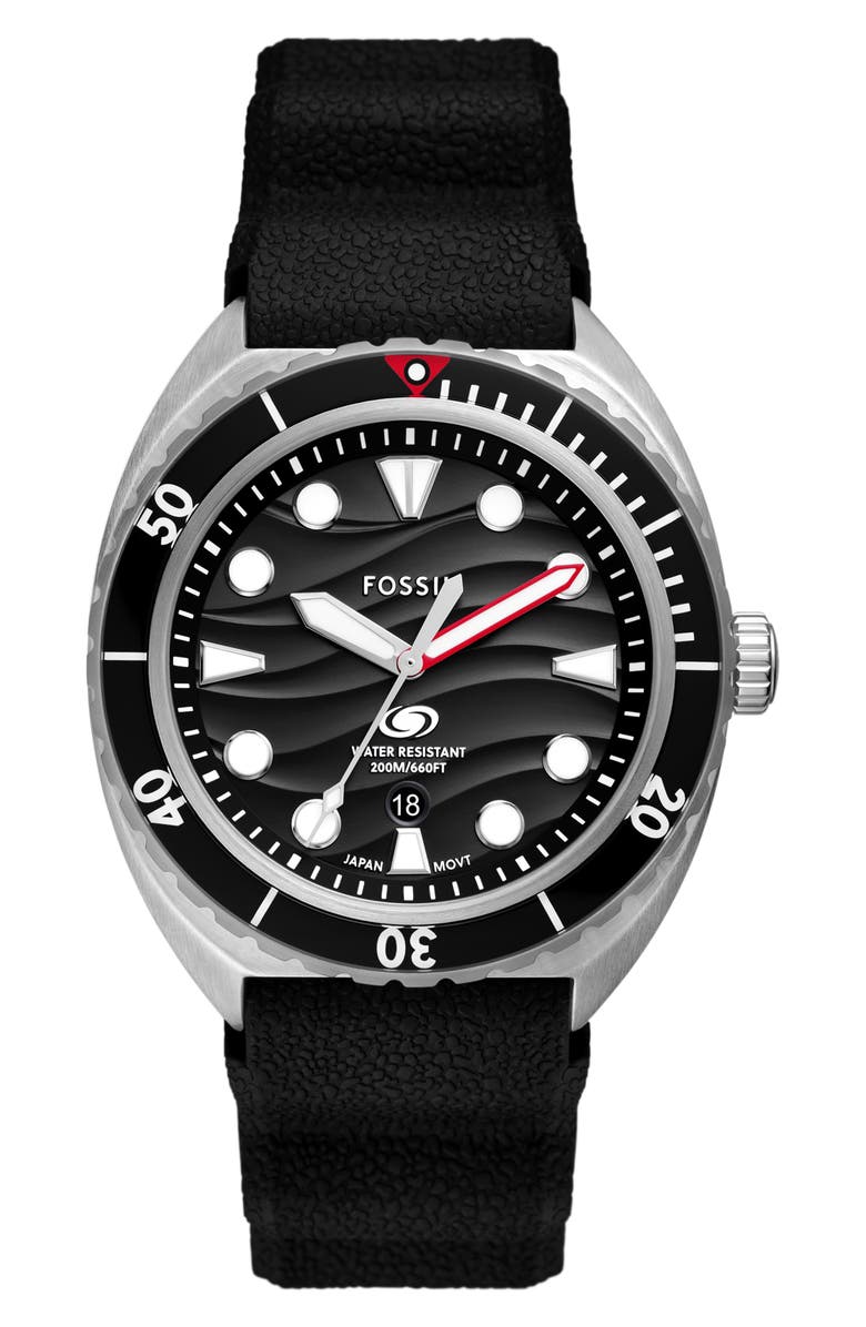 Fossil Breaker Silicone Strap Watch, 42mm, Main, color,