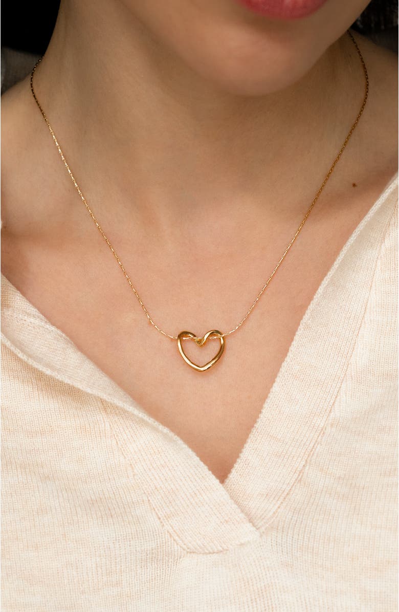Mint & Lily Open Heart Necklace, Alternate, color, Gold
