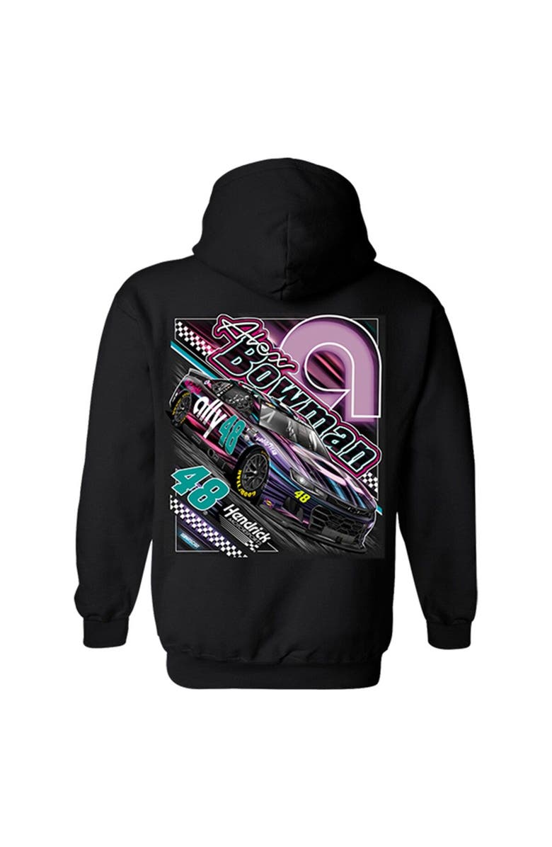 HENDRICK MOTORSPORTS TEAM COLLECTION Men's Hendrick Motorsports Team Collection Black Alex Bowman ally Night Car Pullover Hoodie, Alternate, color, 