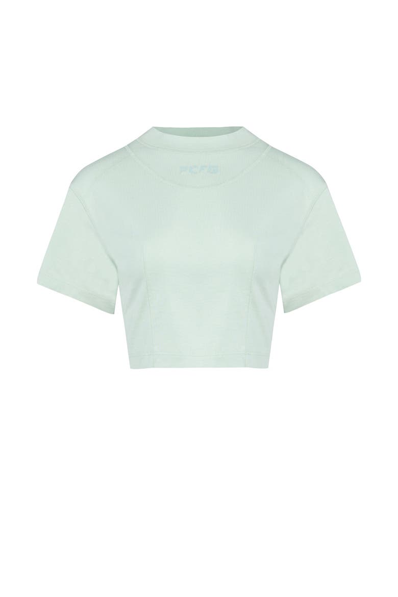 Pure Cotton Free Heaven Crop Tshirt, Main, color, green surf spray