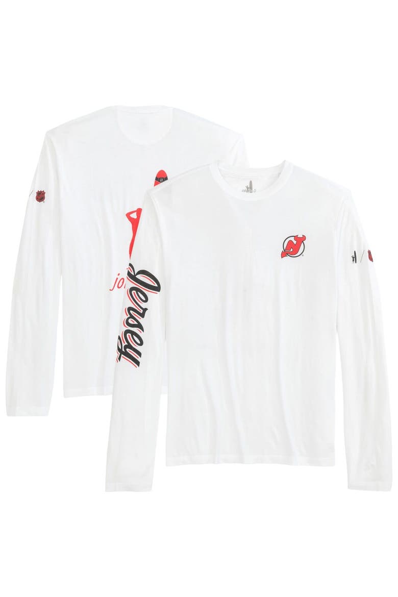Men's johnnie-O White New Jersey Devils Adam Long Sleeve T-Shirt, Main, color, White