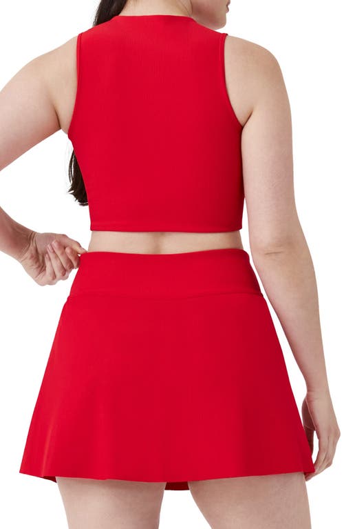 Spanx ® Contour Rib Mock Neck Crop Tank In Red