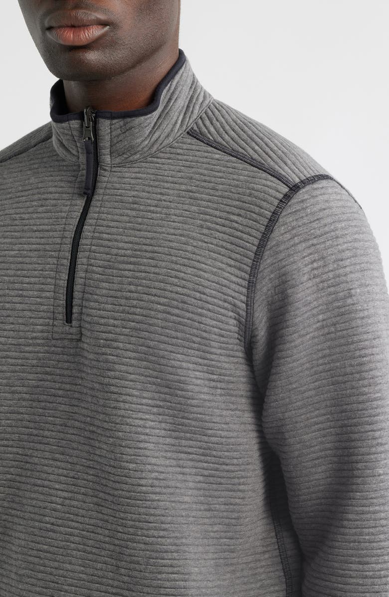 Johnston & Murphy Reversible Quilted Quarter Zip Pullover, Alternate, color, Gray Heather/ Black