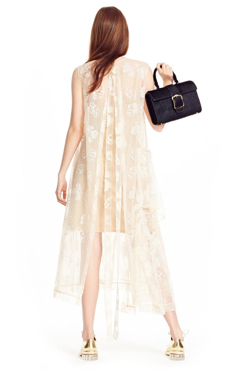 Simone Rocha Tinsel Embroidered Button Front Chiffon Dress, Alternate, color, 