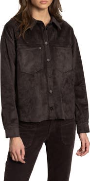 Sanctuary Ivy Faux Suede Long Sleeve Button-Up Shirt