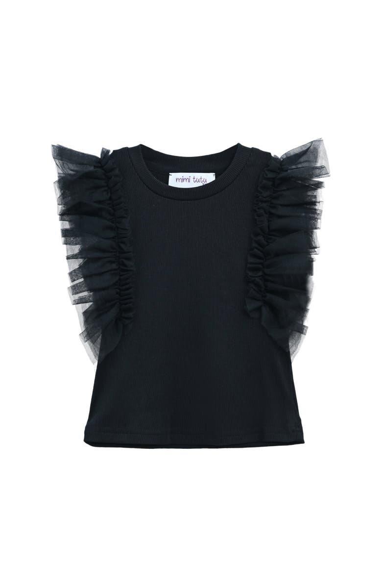 Mimi Tutu Tulle Frill T-Shirt, Main, color, Black