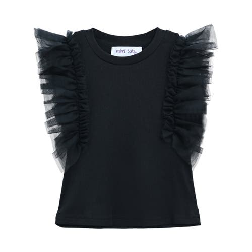 Mimi Tutu Tulle-sleeve T-shirt In Black