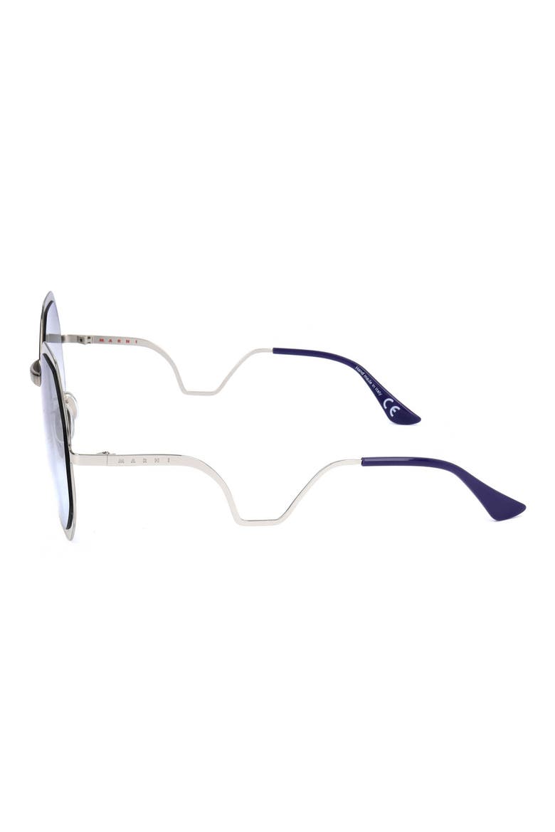 58mm Round Sunglasses, Alternate, color, SILVER / GREY