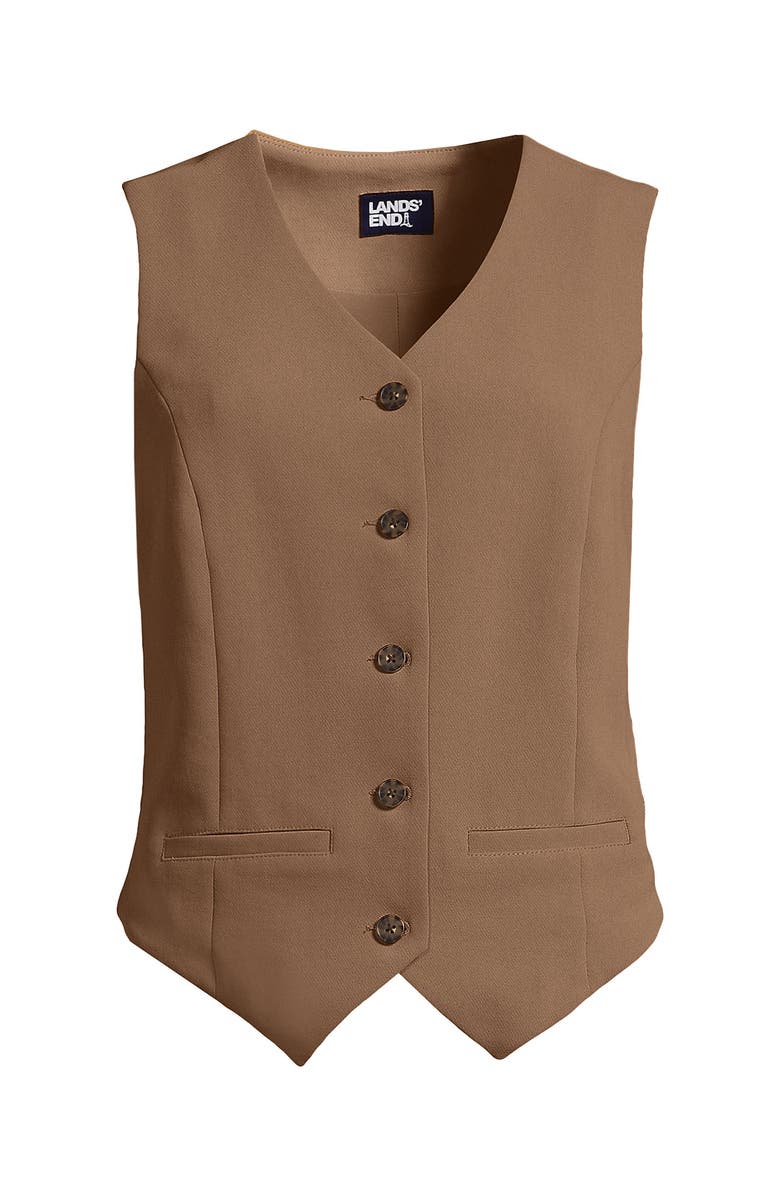 Lands' End Crepe Button Front Vest, Alternate, color, 
