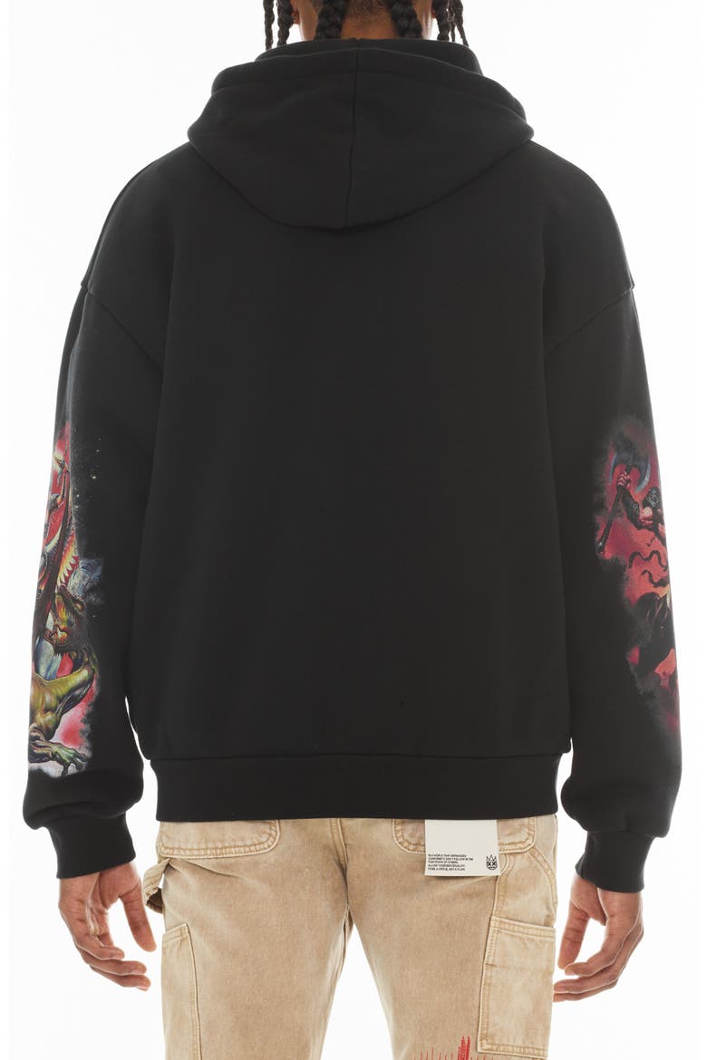 Horseman Full Zip Graphic Hoodie, Alternate, color, BLACK