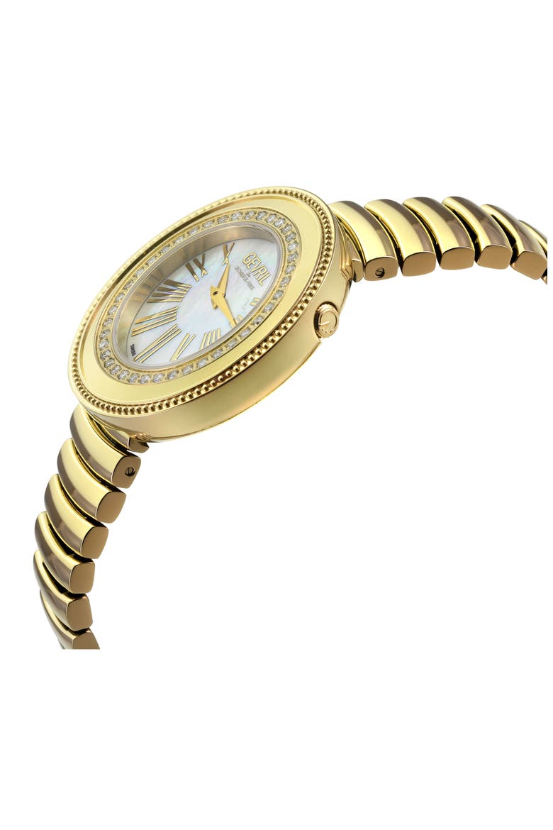 Gandria Diamond Bracelet Watch, 36mm - 0.5ct., Alternate, color, IP GOLD
