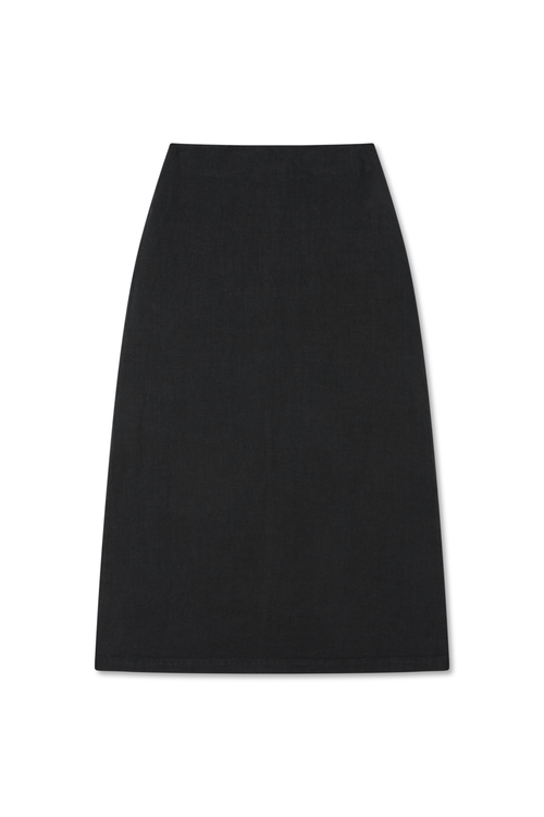 Vir Vita Philippine Maxi Linen Skirt In Black