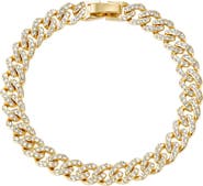 Adornia Crystal Curb Chain Bracelet