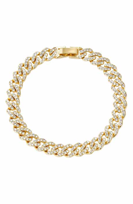 Adornia Crystal Curb Chain Bracelet