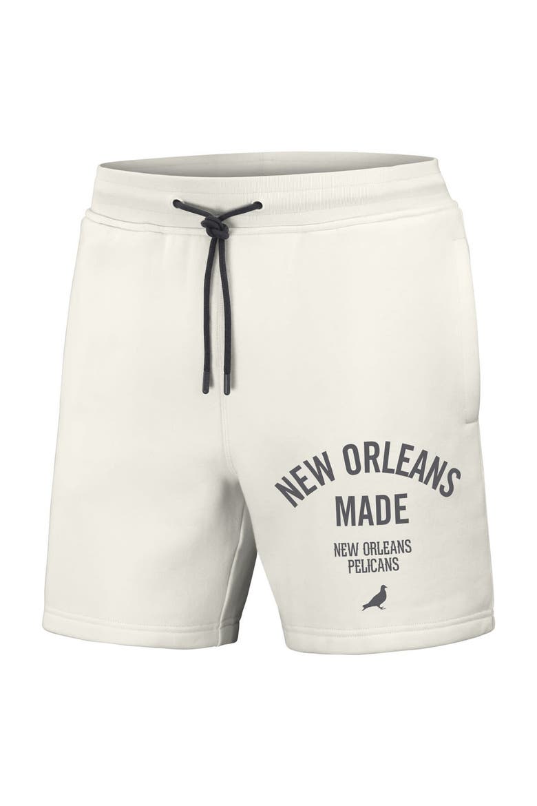Men's NBA x Staple Cream New Orleans Pelicans Heavyweight Fleece Shorts, Alternate, color, Cream
