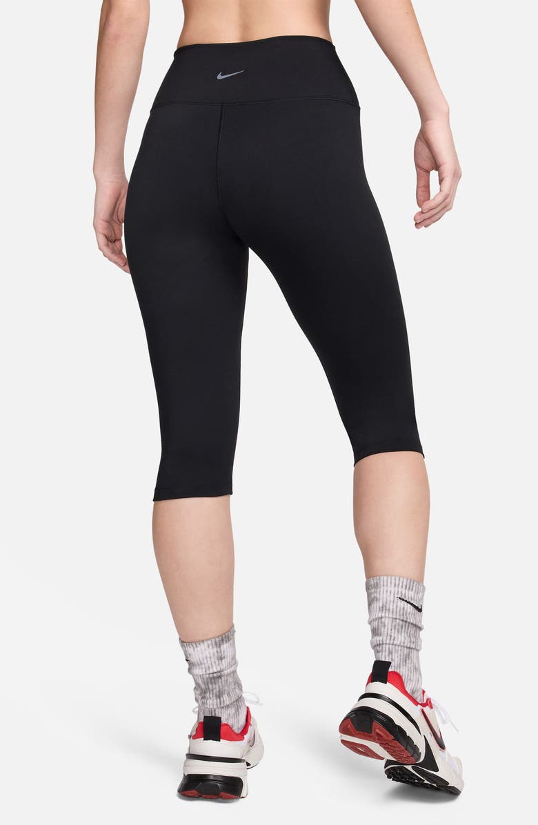 Nike One Dri-FIT High Waist Capri Leggings, Alternate, color, Black