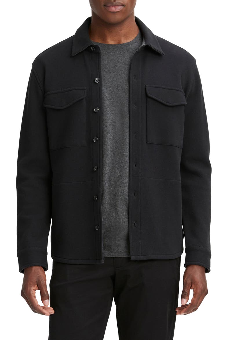 Cotton Blend Shirt Jacket, Main, color, BLACK/MED H GREY
