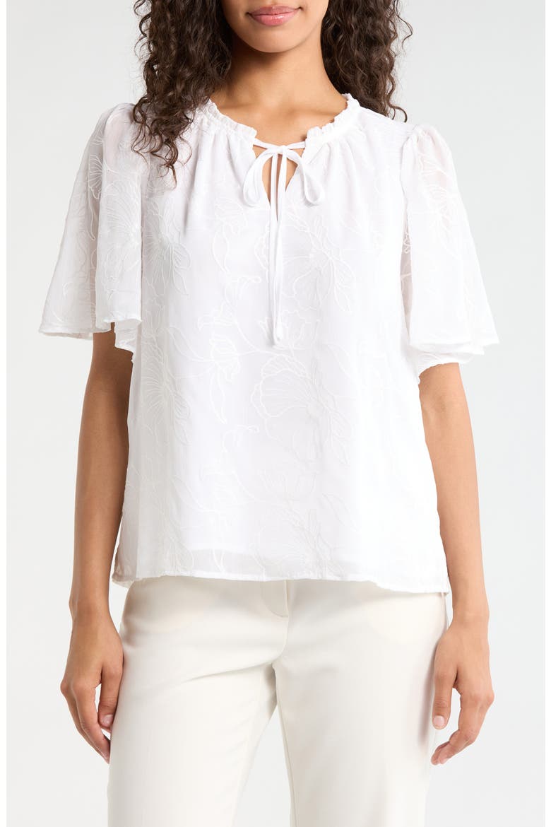 Tie Neck Top, Main, color, ULTRA WHITE