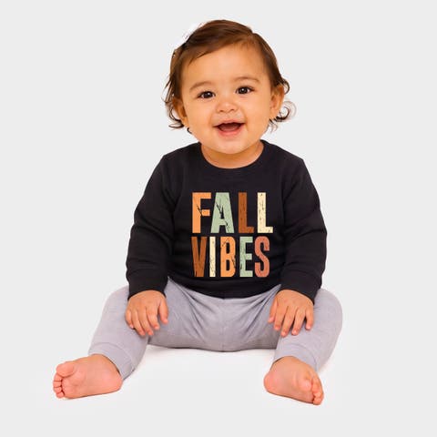 Fall Vibes Autumn Crew Fleece Sweatshirt (Baby)