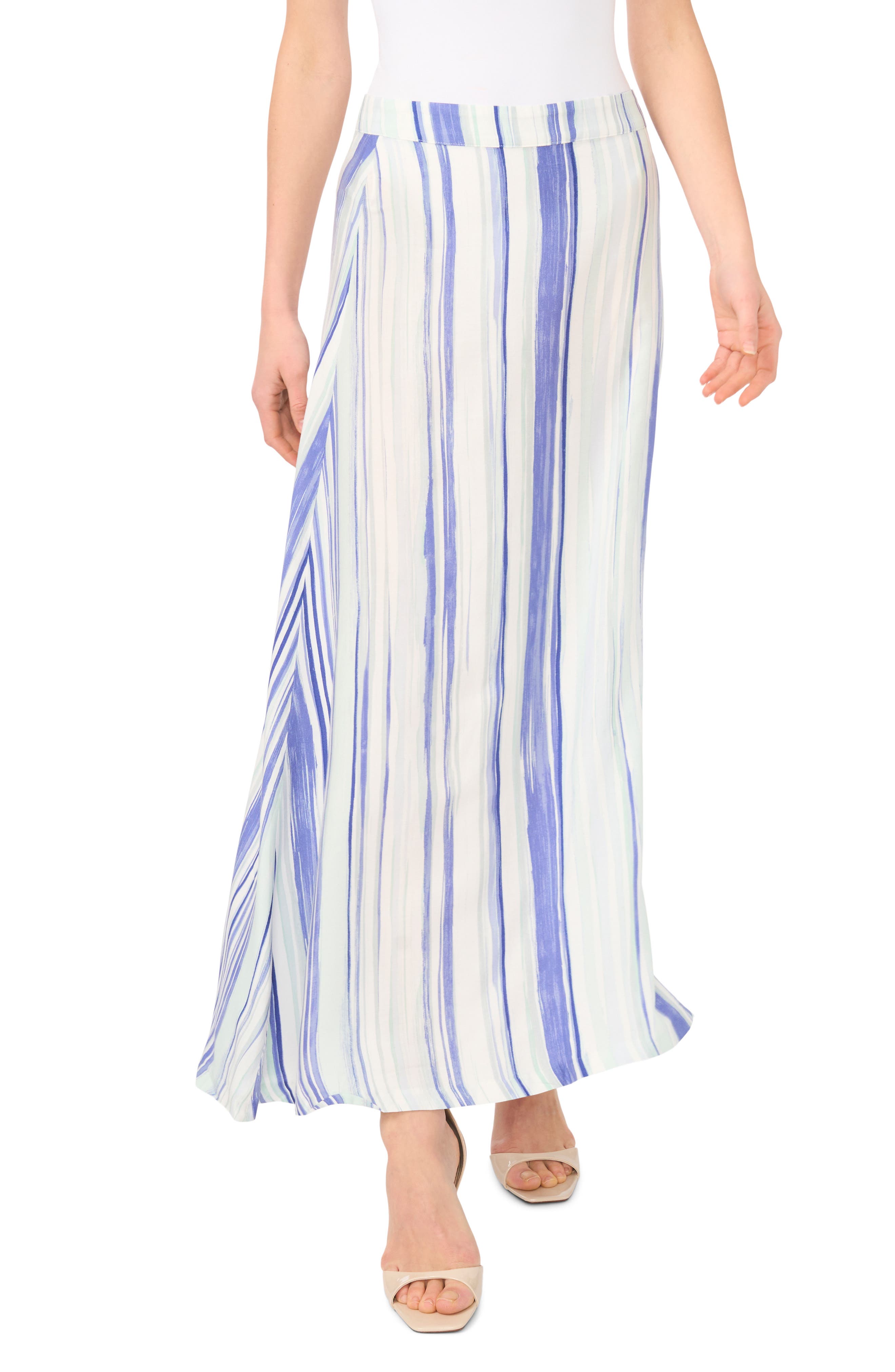 Vince Camuto Mixed Stripe Challis Skirt