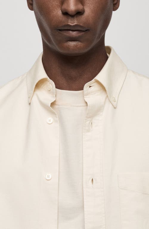 Mango Cotton Oxford Button-down Shirt In White