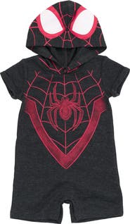Marvel Spider-Verse Miles Morales Cosplay Hooded Romper