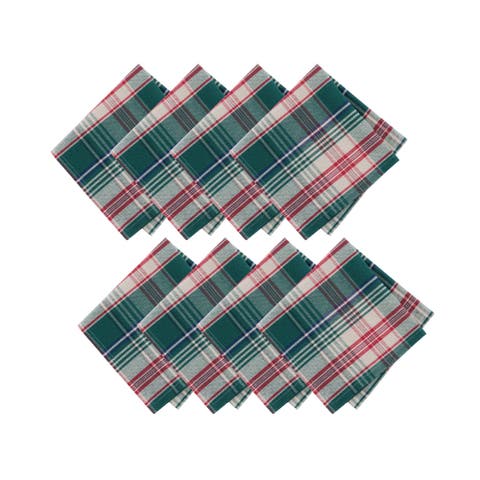 Holiday Fireside Plaid Napkin Set Of 8 Multicolor - 17"w X 17"l