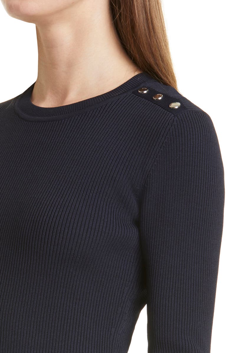 BOSS Fangeli Rib Sweater, Alternate, color, Midnight