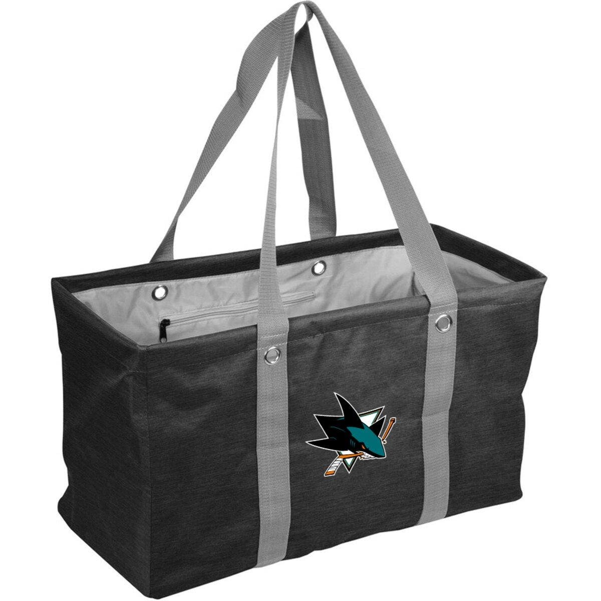 San Jose Sharks Crosshatch Picnic Caddy Tote Bag, Main, color, Black